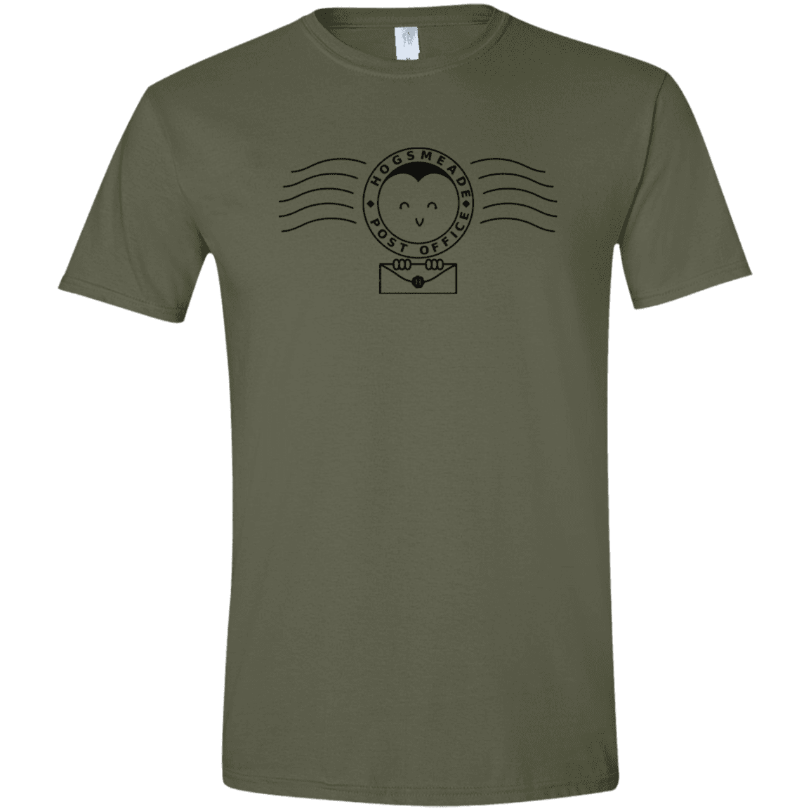 T-Shirts Military Green / S Cute Hogsmeade Post Office Stamp Men's Semi-Fitted Softstyle