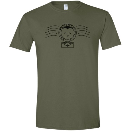 T-Shirts Military Green / S Cute Hogsmeade Post Office Stamp Men's Semi-Fitted Softstyle