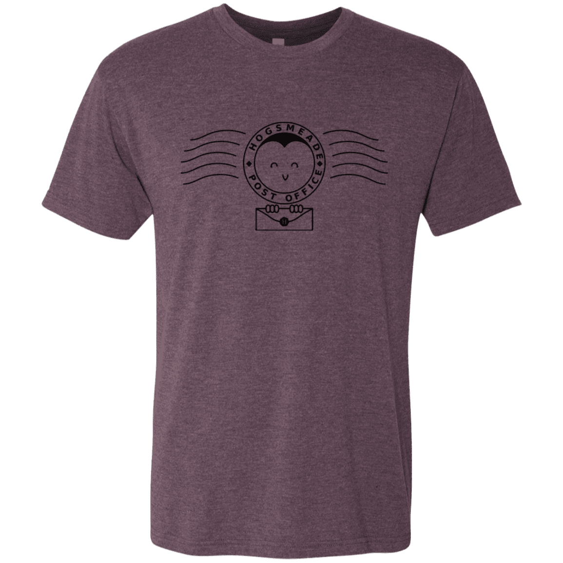 T-Shirts Vintage Purple / S Cute Hogsmeade Post Office Stamp Men's Triblend T-Shirt