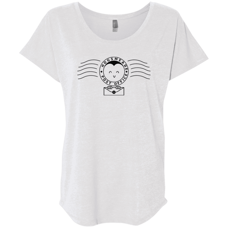 T-Shirts Heather White / X-Small Cute Hogsmeade Post Office Stamp Triblend Dolman Sleeve