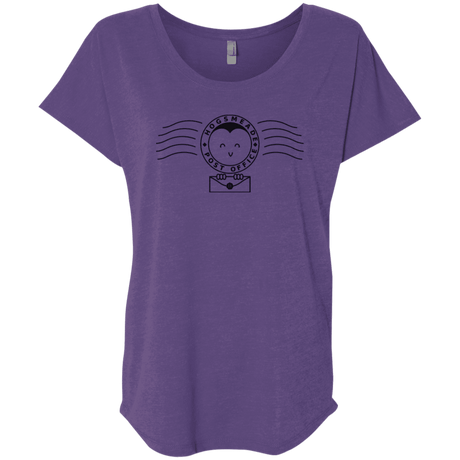 T-Shirts Purple Rush / X-Small Cute Hogsmeade Post Office Stamp Triblend Dolman Sleeve