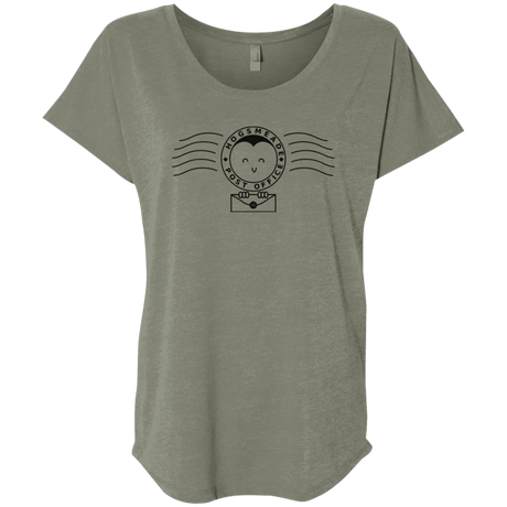 T-Shirts Venetian Grey / X-Small Cute Hogsmeade Post Office Stamp Triblend Dolman Sleeve