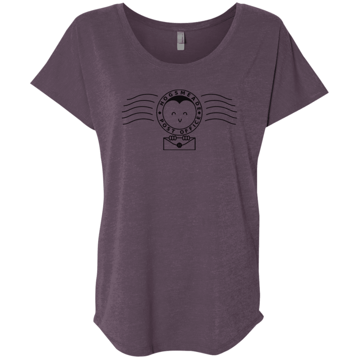 T-Shirts Vintage Purple / X-Small Cute Hogsmeade Post Office Stamp Triblend Dolman Sleeve