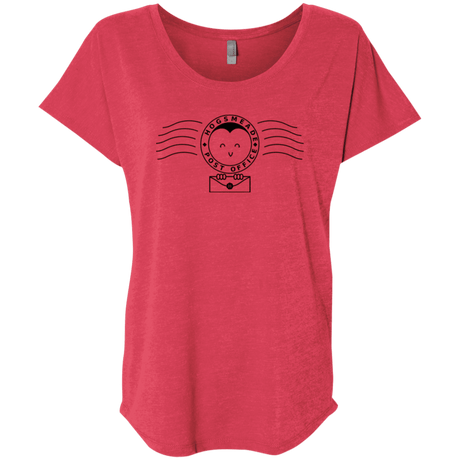 T-Shirts Vintage Red / X-Small Cute Hogsmeade Post Office Stamp Triblend Dolman Sleeve