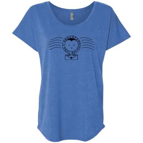 T-Shirts Vintage Royal / X-Small Cute Hogsmeade Post Office Stamp Triblend Dolman Sleeve