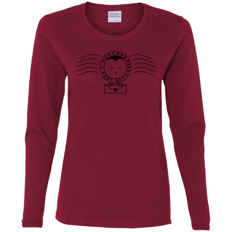 T-Shirts Cardinal / S Cute Hogsmeade Post Office Stamp Women's Long Sleeve T-Shirt