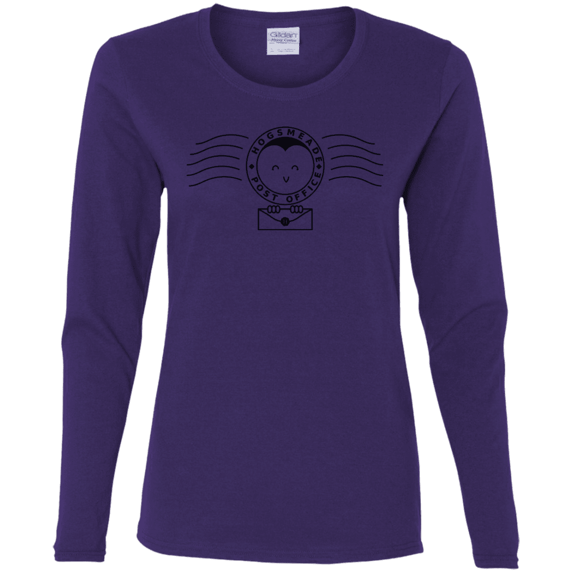 T-Shirts Purple / S Cute Hogsmeade Post Office Stamp Women's Long Sleeve T-Shirt