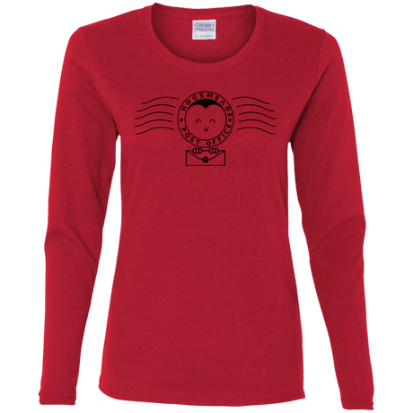 T-Shirts Red / S Cute Hogsmeade Post Office Stamp Women's Long Sleeve T-Shirt