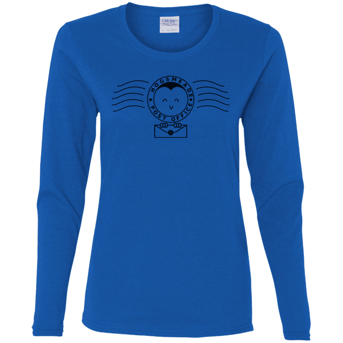 T-Shirts Royal / S Cute Hogsmeade Post Office Stamp Women's Long Sleeve T-Shirt