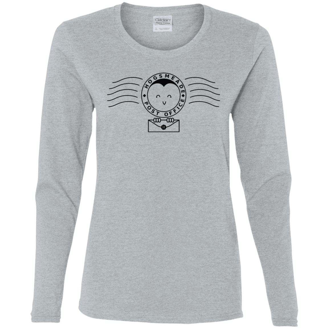 T-Shirts Sport Grey / S Cute Hogsmeade Post Office Stamp Women's Long Sleeve T-Shirt