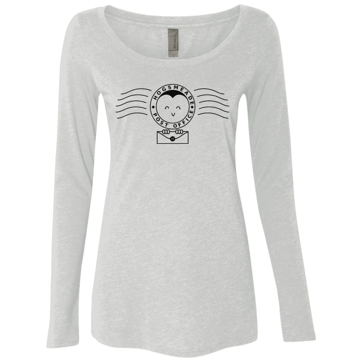 T-Shirts Heather White / S Cute Hogsmeade Post Office Stamp Women's Triblend Long Sleeve Shirt