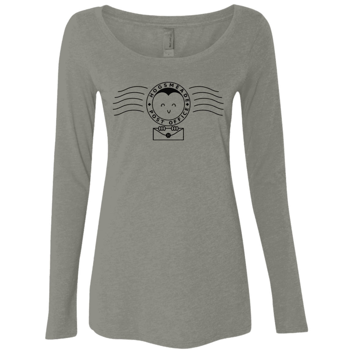 T-Shirts Venetian Grey / S Cute Hogsmeade Post Office Stamp Women's Triblend Long Sleeve Shirt