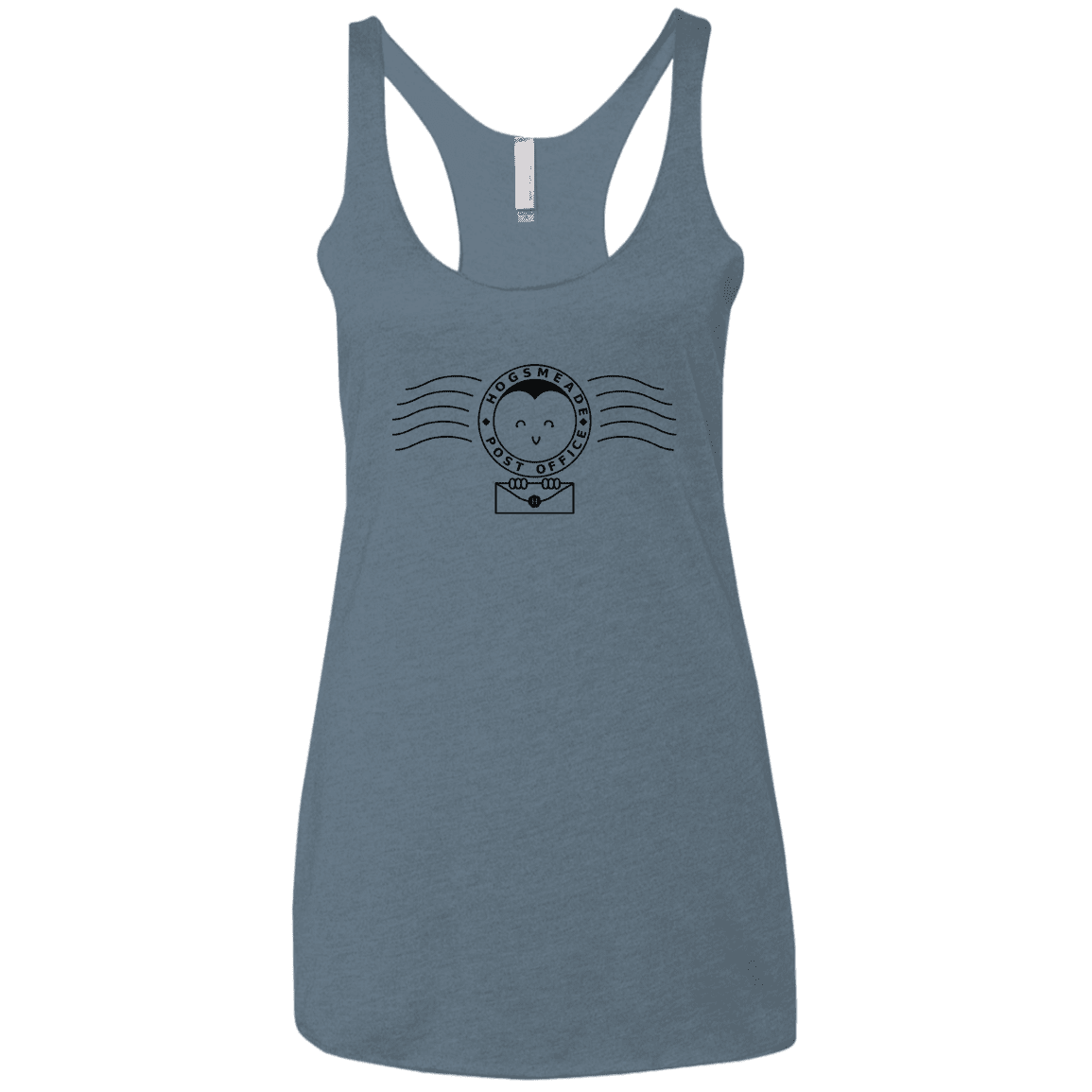 T-Shirts Indigo / X-Small Cute Hogsmeade Post Office Stamp Women's Triblend Racerback Tank