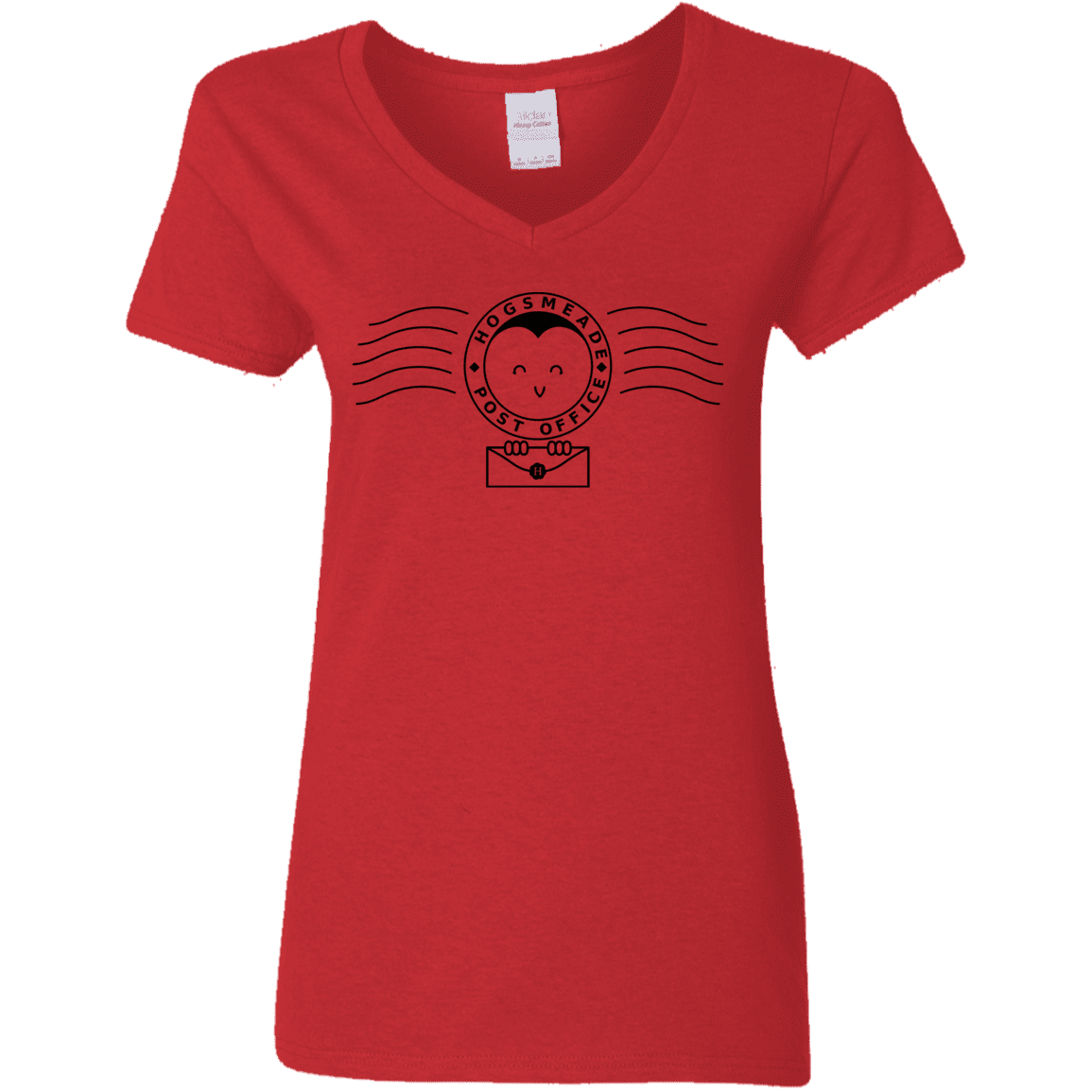 T-Shirts Red / S Cute Hogsmeade Post Office Stamp Women's V-Neck T-Shirt