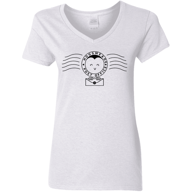 T-Shirts White / S Cute Hogsmeade Post Office Stamp Women's V-Neck T-Shirt