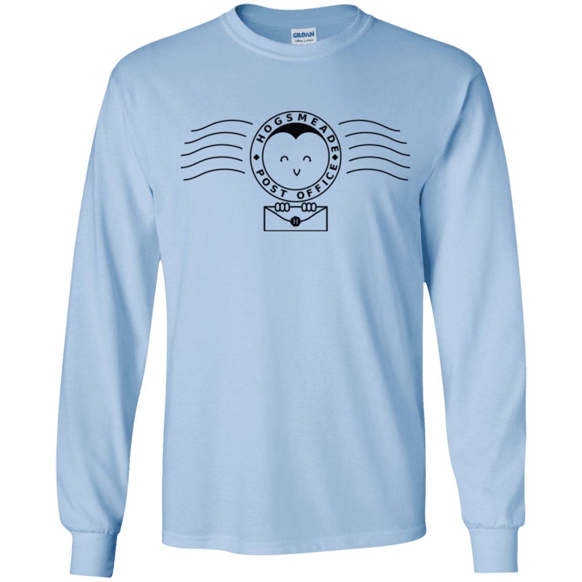T-Shirts Light Blue / YS Cute Hogsmeade Post Office Stamp Youth Long Sleeve T-Shirt