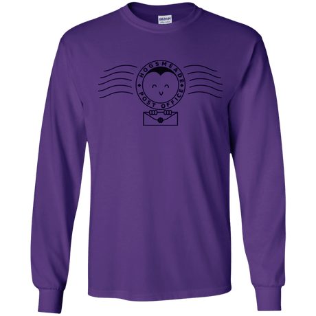 T-Shirts Purple / YS Cute Hogsmeade Post Office Stamp Youth Long Sleeve T-Shirt