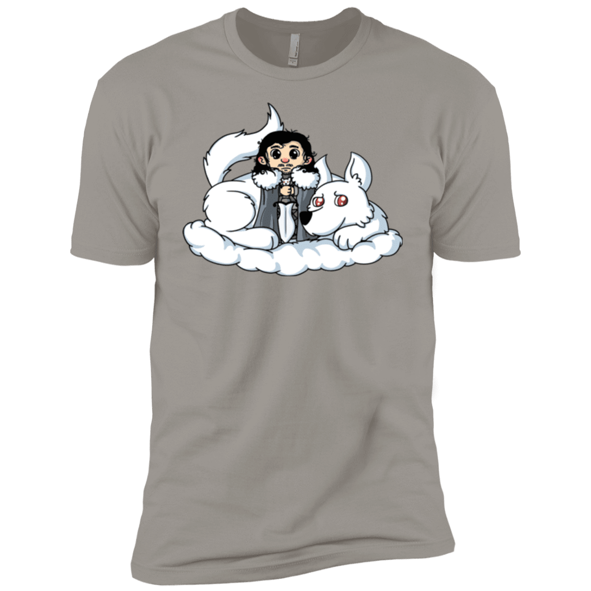 T-Shirts Light Grey / YXS Cute Jon Snow and  Ghost Boys Premium T-Shirt