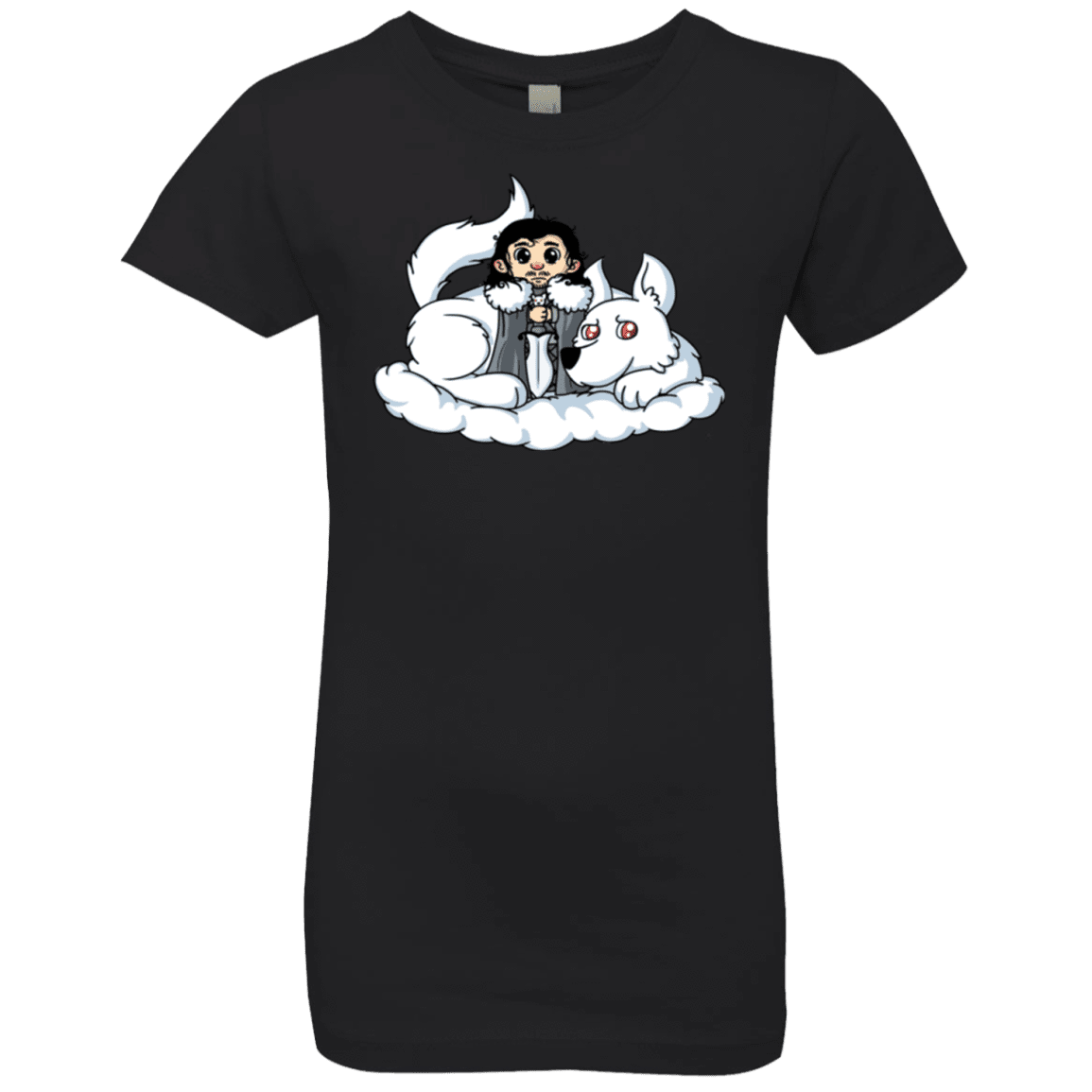 T-Shirts Black / YXS Cute Jon Snow and  Ghost Girls Premium T-Shirt