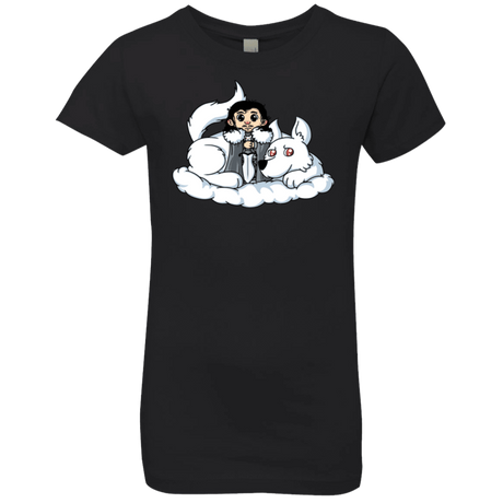 T-Shirts Black / YXS Cute Jon Snow and  Ghost Girls Premium T-Shirt