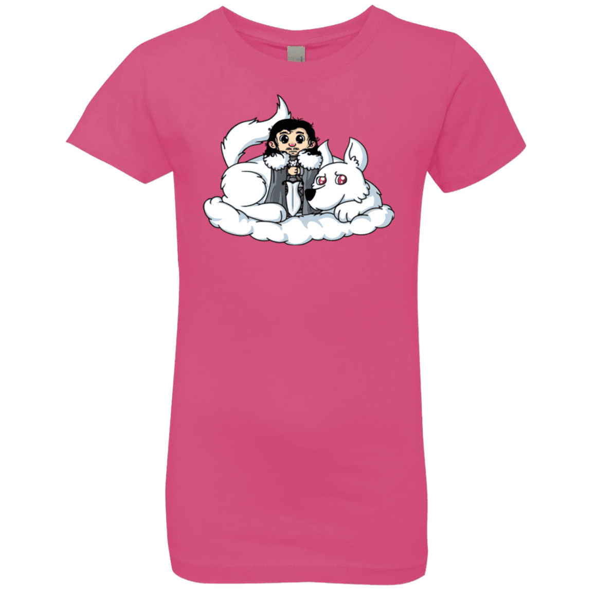 T-Shirts Hot Pink / YXS Cute Jon Snow and  Ghost Girls Premium T-Shirt