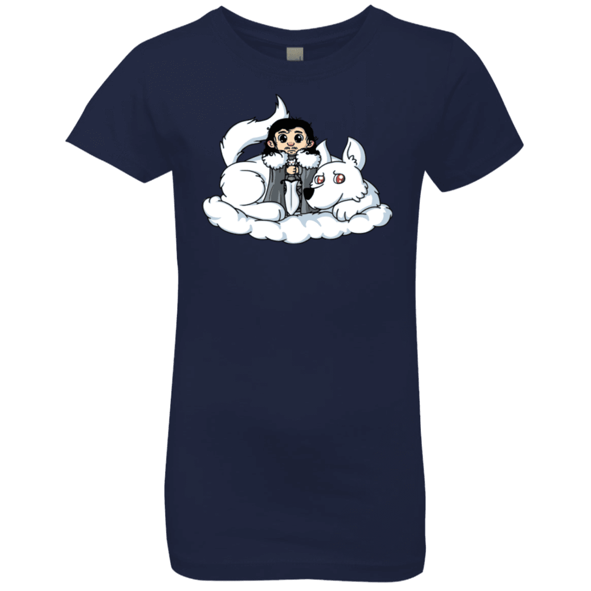 T-Shirts Midnight Navy / YXS Cute Jon Snow and  Ghost Girls Premium T-Shirt
