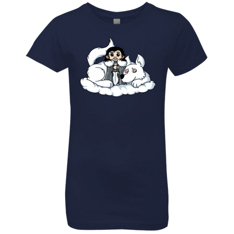 T-Shirts Midnight Navy / YXS Cute Jon Snow and  Ghost Girls Premium T-Shirt