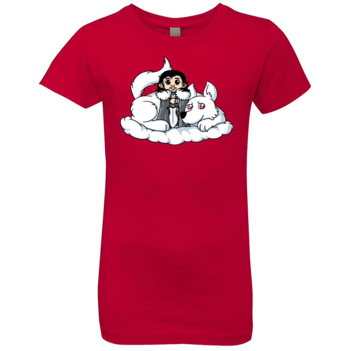 T-Shirts Red / YXS Cute Jon Snow and  Ghost Girls Premium T-Shirt