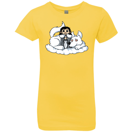 T-Shirts Vibrant Yellow / YXS Cute Jon Snow and  Ghost Girls Premium T-Shirt