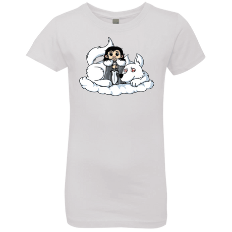T-Shirts White / YXS Cute Jon Snow and  Ghost Girls Premium T-Shirt