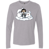 T-Shirts Heather Grey / Small Cute Jon Snow and  Ghost Men's Premium Long Sleeve