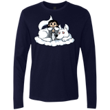 T-Shirts Midnight Navy / Small Cute Jon Snow and  Ghost Men's Premium Long Sleeve