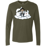 T-Shirts Military Green / Small Cute Jon Snow and  Ghost Men's Premium Long Sleeve