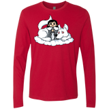 T-Shirts Red / Small Cute Jon Snow and  Ghost Men's Premium Long Sleeve