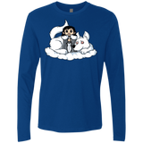 T-Shirts Royal / Small Cute Jon Snow and  Ghost Men's Premium Long Sleeve