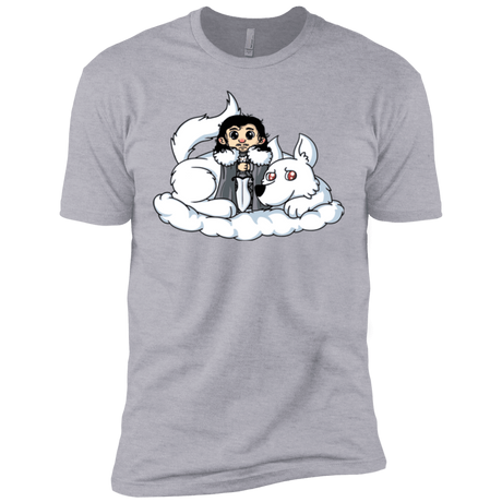 T-Shirts Heather Grey / X-Small Cute Jon Snow and  Ghost Men's Premium T-Shirt