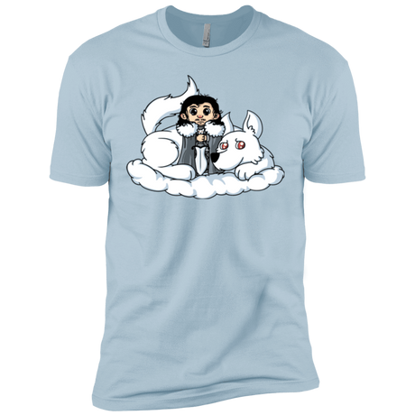 T-Shirts Light Blue / X-Small Cute Jon Snow and  Ghost Men's Premium T-Shirt