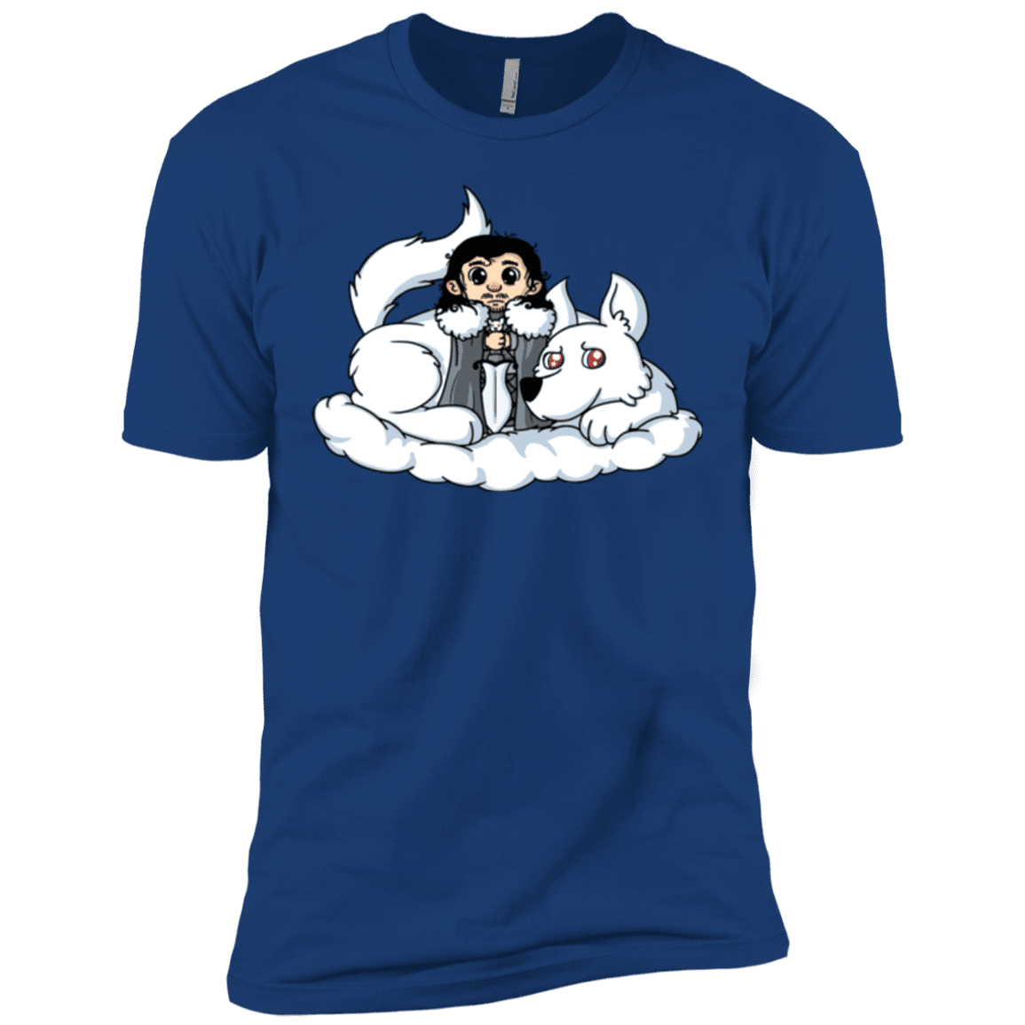 T-Shirts Royal / X-Small Cute Jon Snow and  Ghost Men's Premium T-Shirt