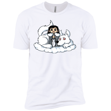 T-Shirts White / X-Small Cute Jon Snow and  Ghost Men's Premium T-Shirt