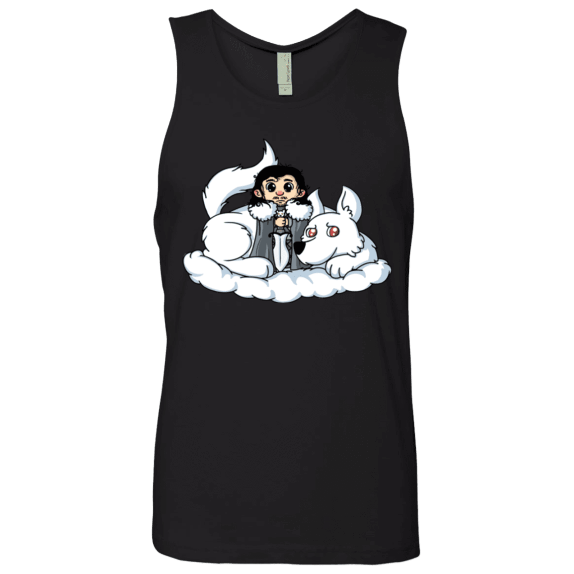 T-Shirts Black / Small Cute Jon Snow and  Ghost Men's Premium Tank Top