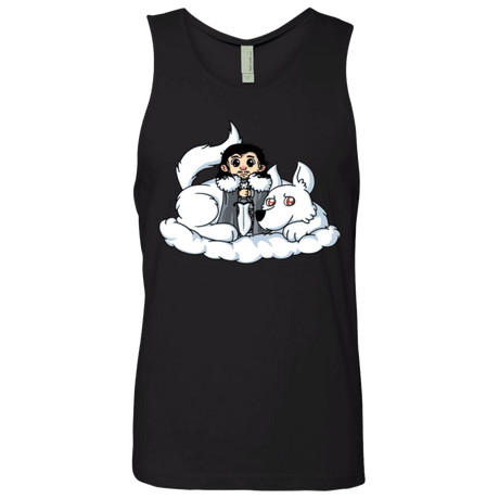 T-Shirts Black / Small Cute Jon Snow and  Ghost Men's Premium Tank Top