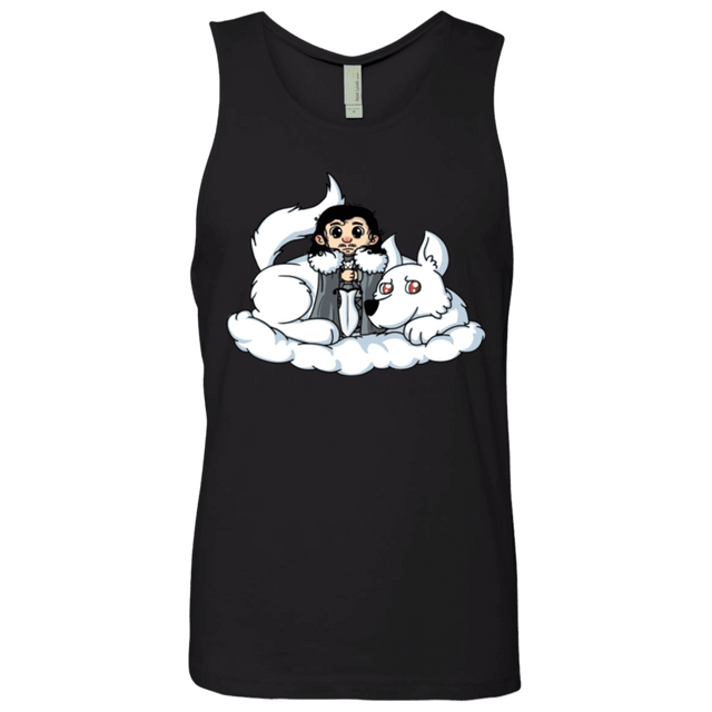 T-Shirts Black / Small Cute Jon Snow and  Ghost Men's Premium Tank Top