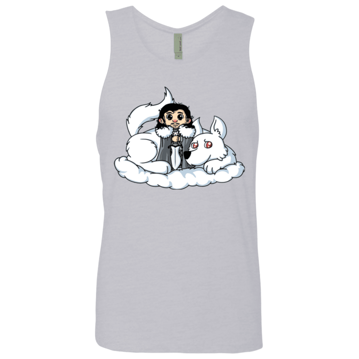 T-Shirts Heather Grey / Small Cute Jon Snow and  Ghost Men's Premium Tank Top