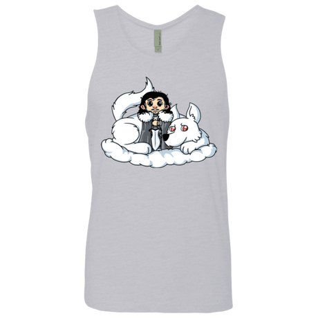 T-Shirts Heather Grey / Small Cute Jon Snow and  Ghost Men's Premium Tank Top