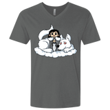 T-Shirts Heavy Metal / X-Small Cute Jon Snow and  Ghost Men's Premium V-Neck
