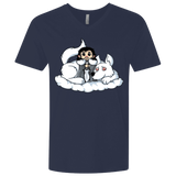 T-Shirts Midnight Navy / X-Small Cute Jon Snow and  Ghost Men's Premium V-Neck