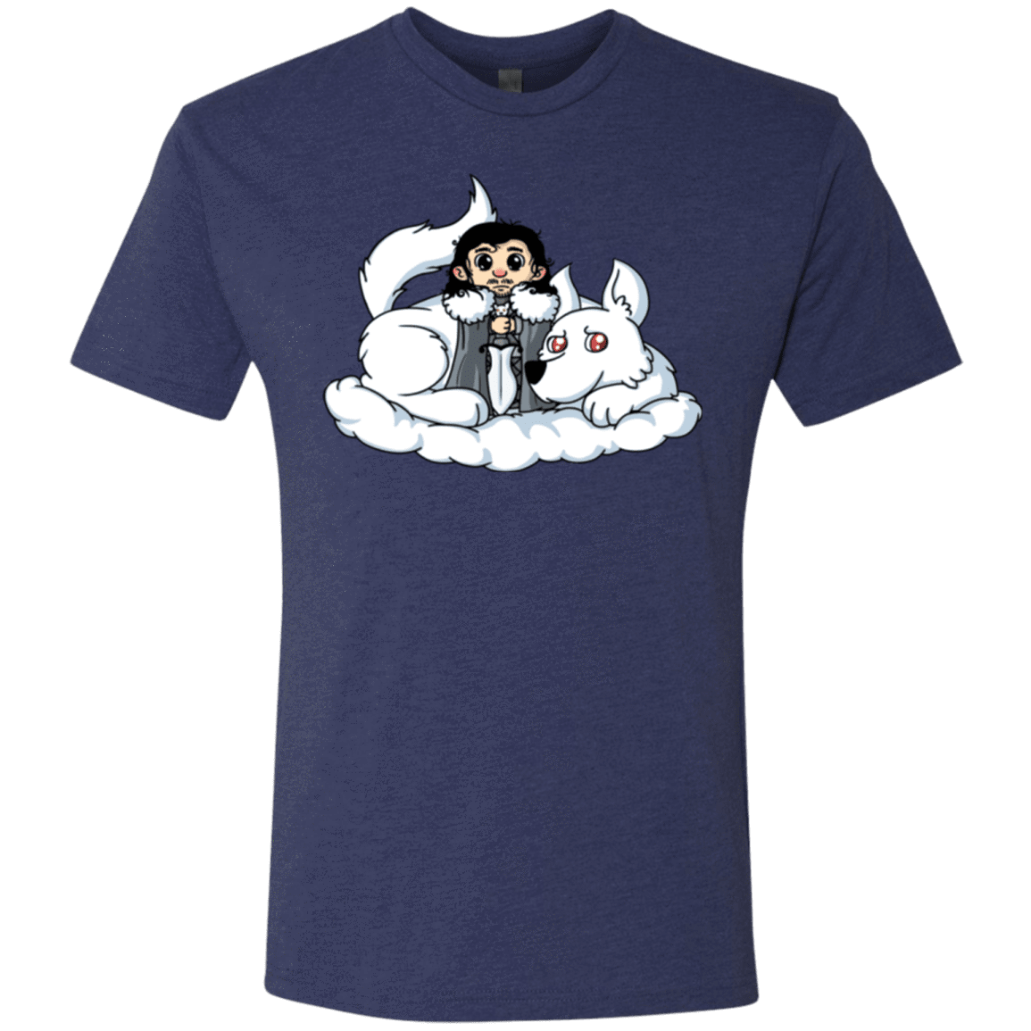 T-Shirts Vintage Navy / Small Cute Jon Snow and  Ghost Men's Triblend T-Shirt