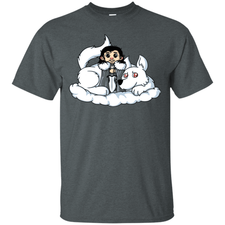 T-Shirts Dark Heather / Small Cute Jon Snow and  Ghost T-Shirt