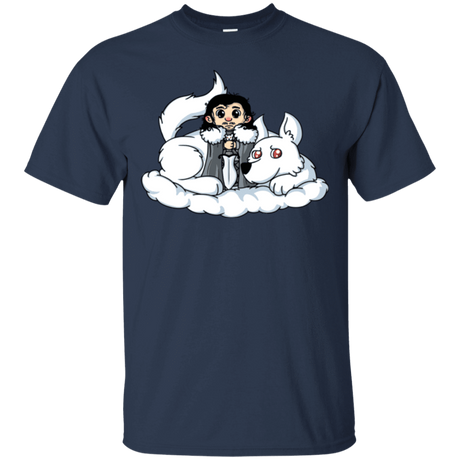 T-Shirts Navy / Small Cute Jon Snow and  Ghost T-Shirt