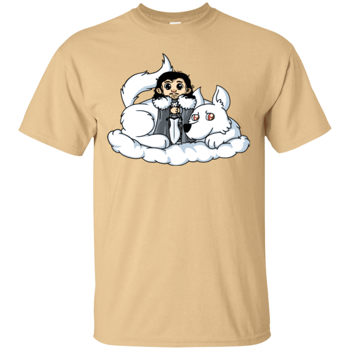 T-Shirts Vegas Gold / Small Cute Jon Snow and  Ghost T-Shirt